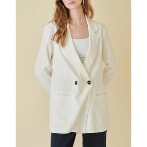 NEW FORE COLLECTION double breasted blazer in white